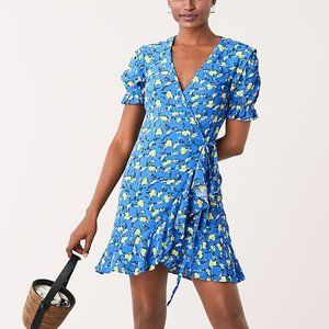 Diane von Furstenburg Classic Wrap Dress: Emilia Ruffled Crepe Mini Wrap Dress